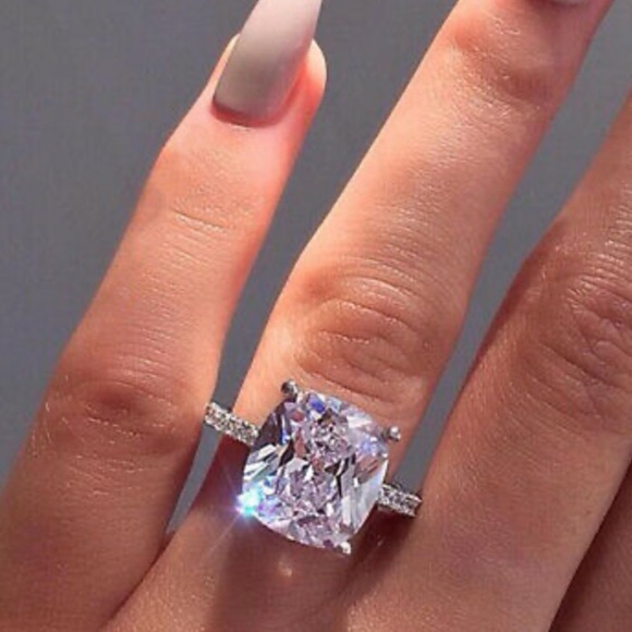 NEW 925 Sterling Silver Square Stone ❇️ Ring - Picture 5 of 10